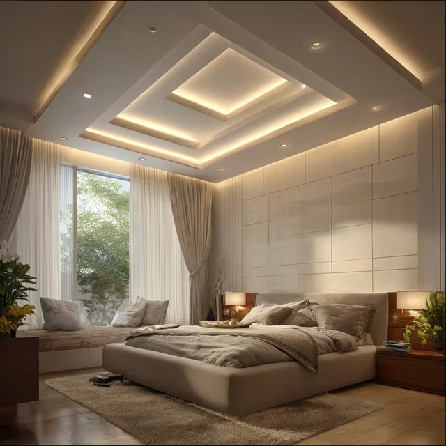 Bedroom false ceiling cove lighting Delhi NCR