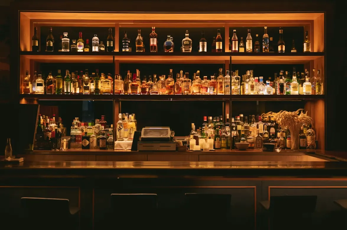Whiskey display cabinet home bar design Faridabad