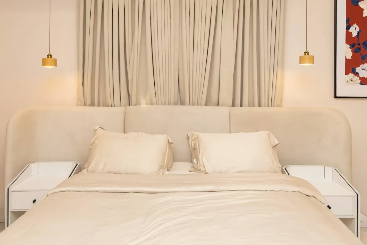 Custom king bed bedroom design Gurgaon Noida
