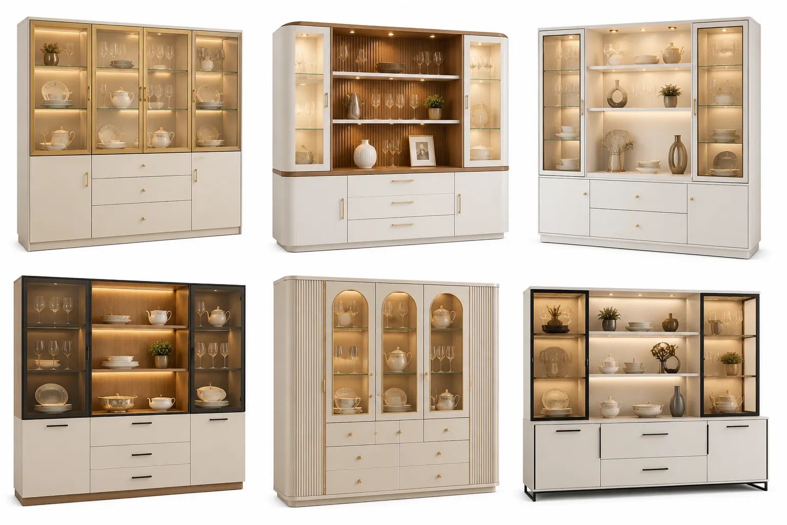 Custom crockery unit display cabinet design Faridabad Delhi NCR Elegant Decors