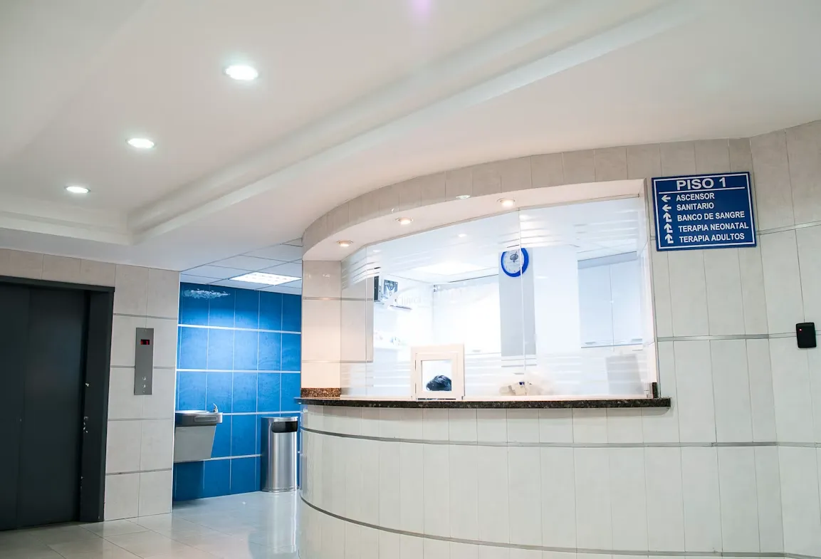 Clinic reception waiting area design Faridabad