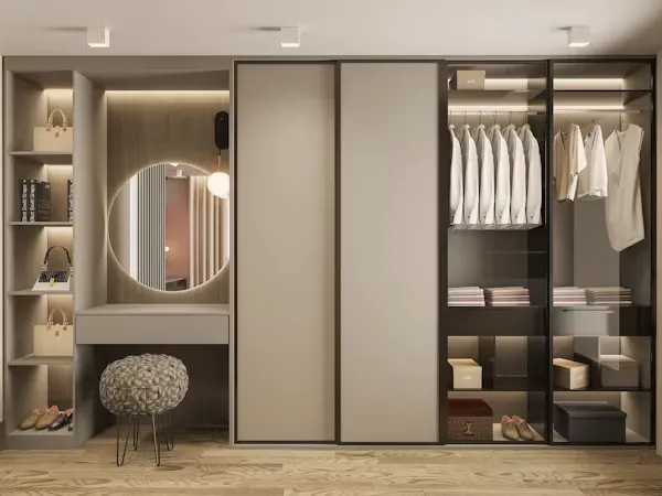 Sliding wardrobe mirror design Faridabad