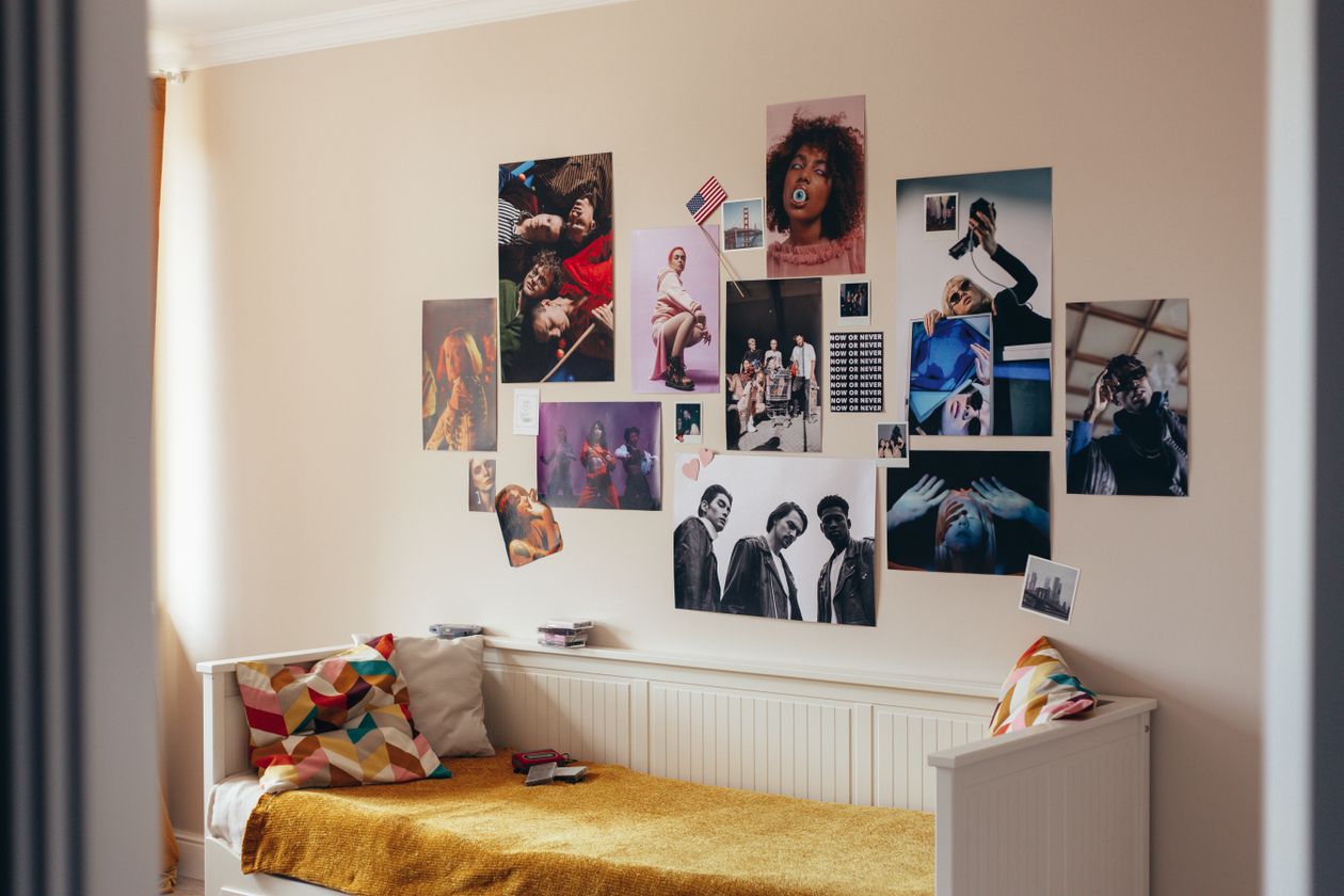 Gallery wall customized wall design in bedroom