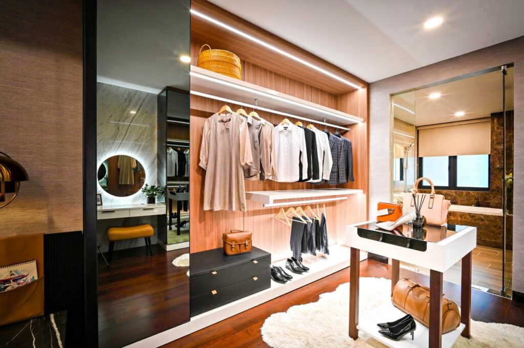 Luxury bedroom interior design walk-in wardrobe closet