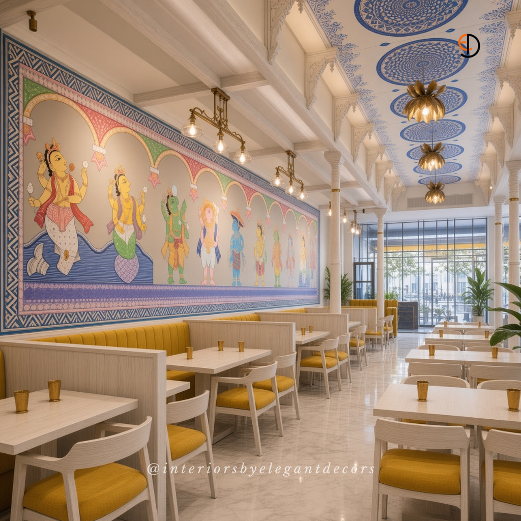 Restaurant interior seating by Elegant Decors