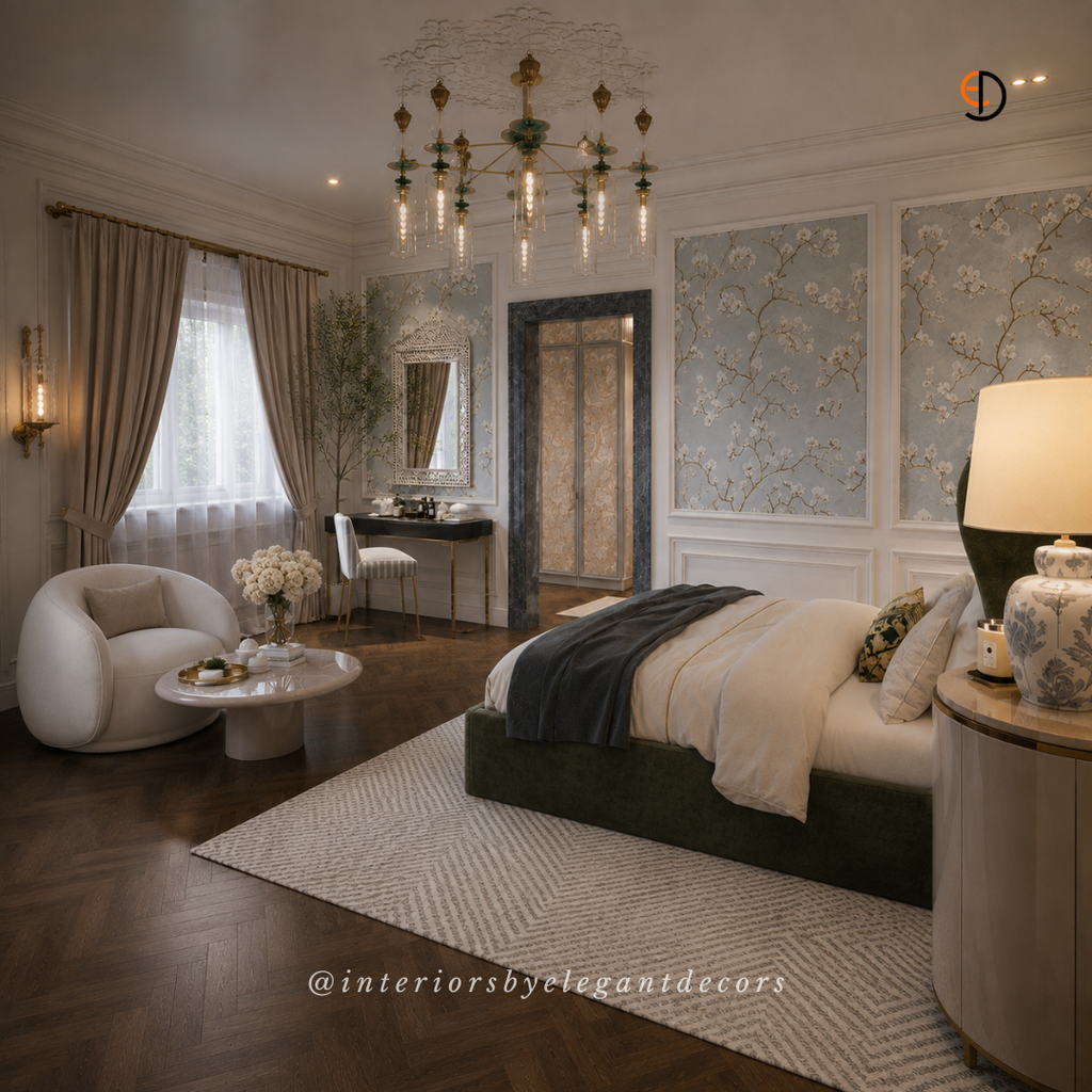 Luxury bedroom interior by Elegant Decors