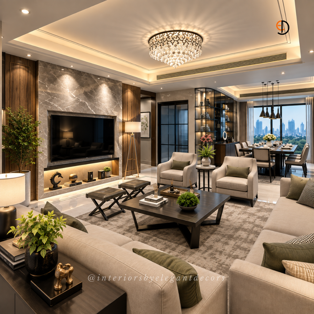 Living space seating by Elegant Decors