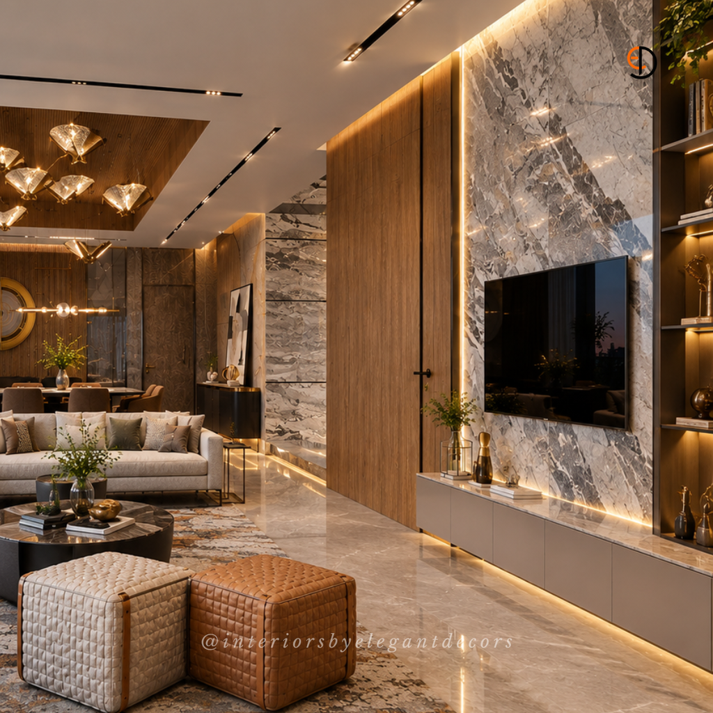 Living area seating by Elegant Decors