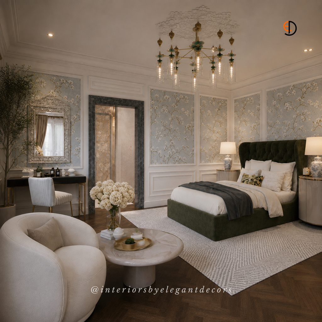 Luxury bedroom dressing and details by Elegant Decors