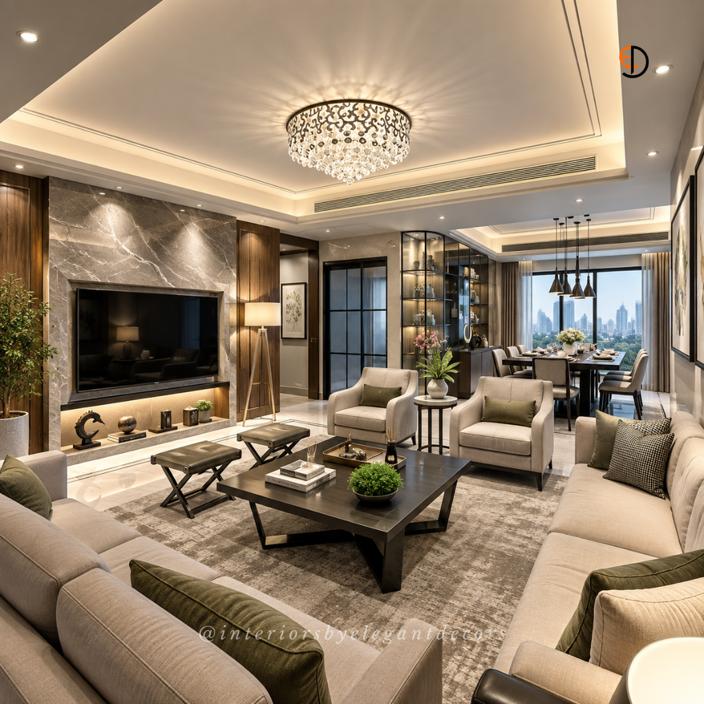 Living space dining view by Elegant Decors