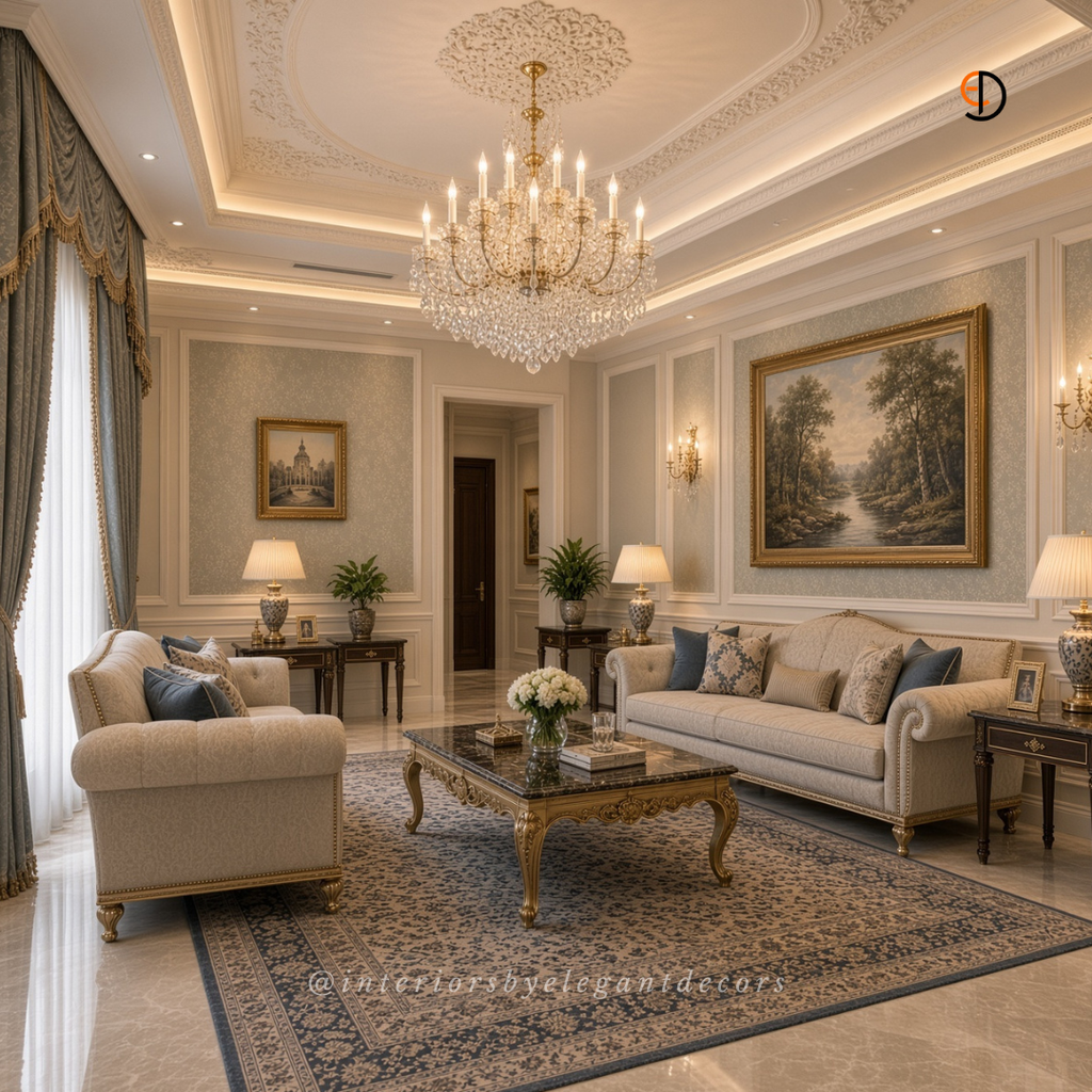 Classic living room details by Elegant Decors