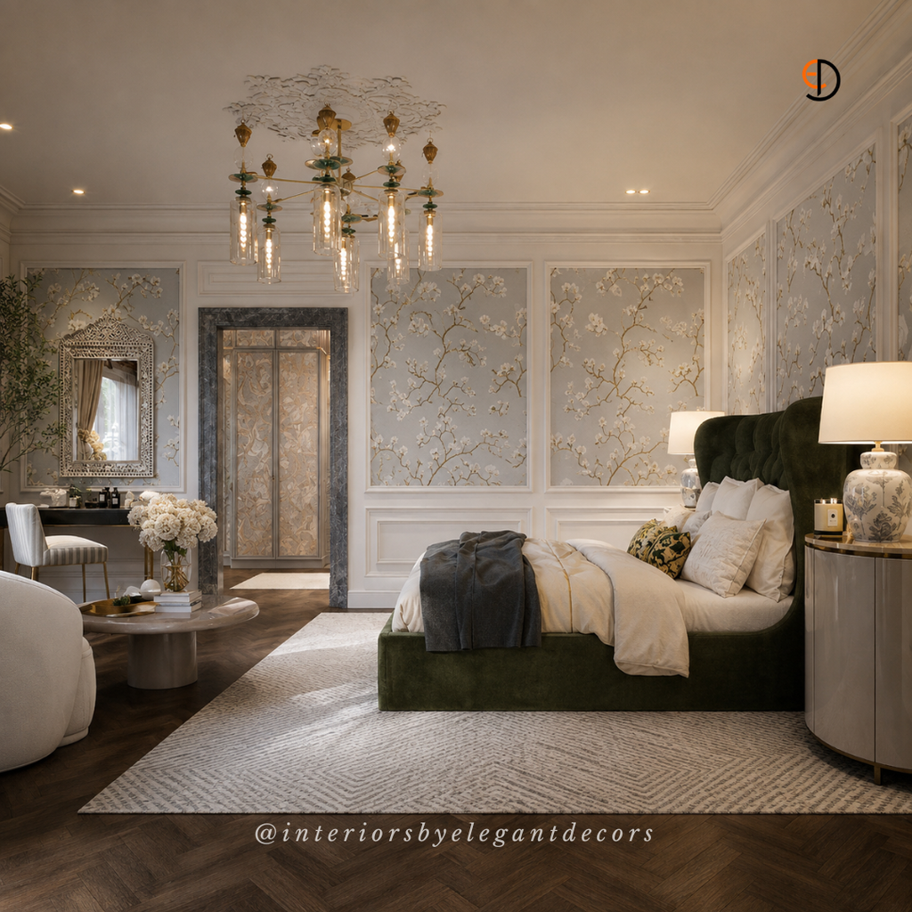 Luxury bedroom detail by Elegant Decors