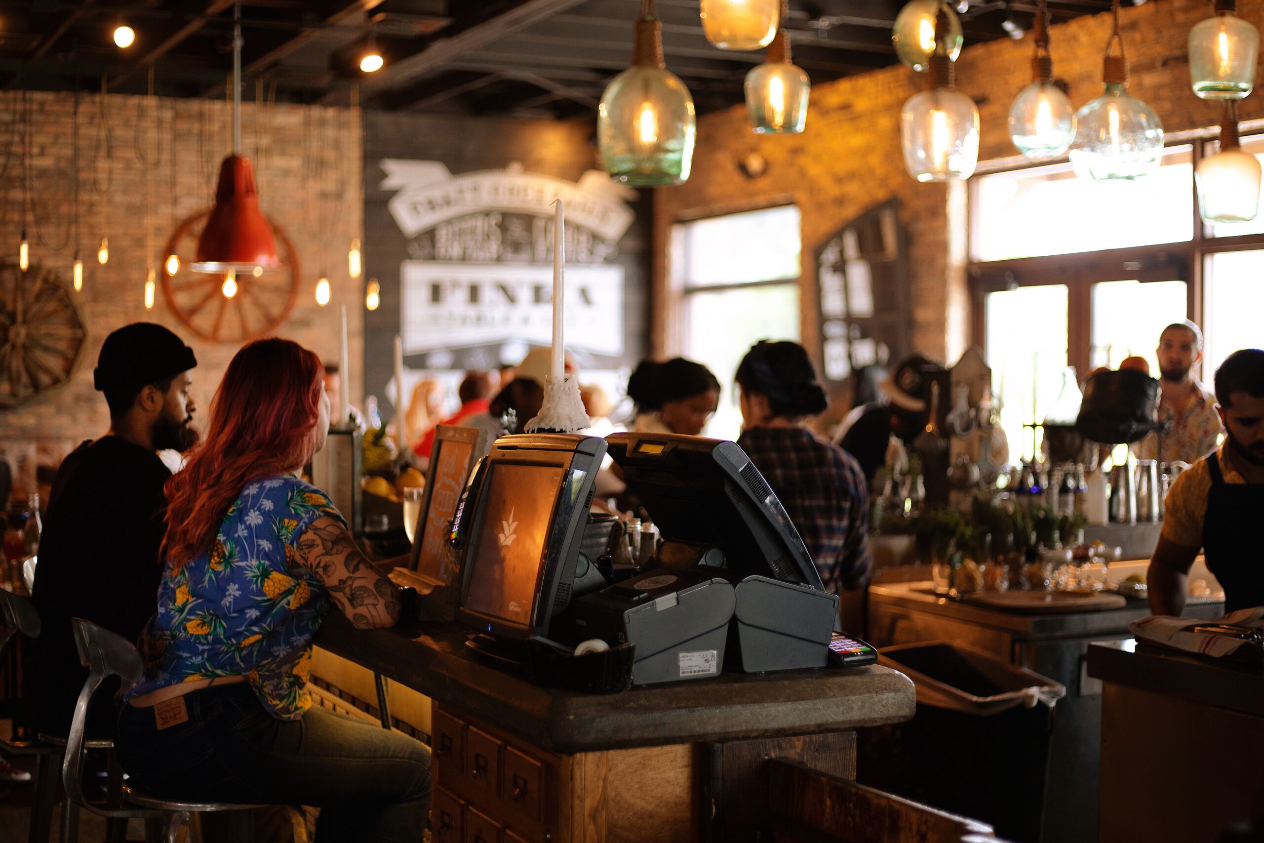 Cozy cafe corner seating