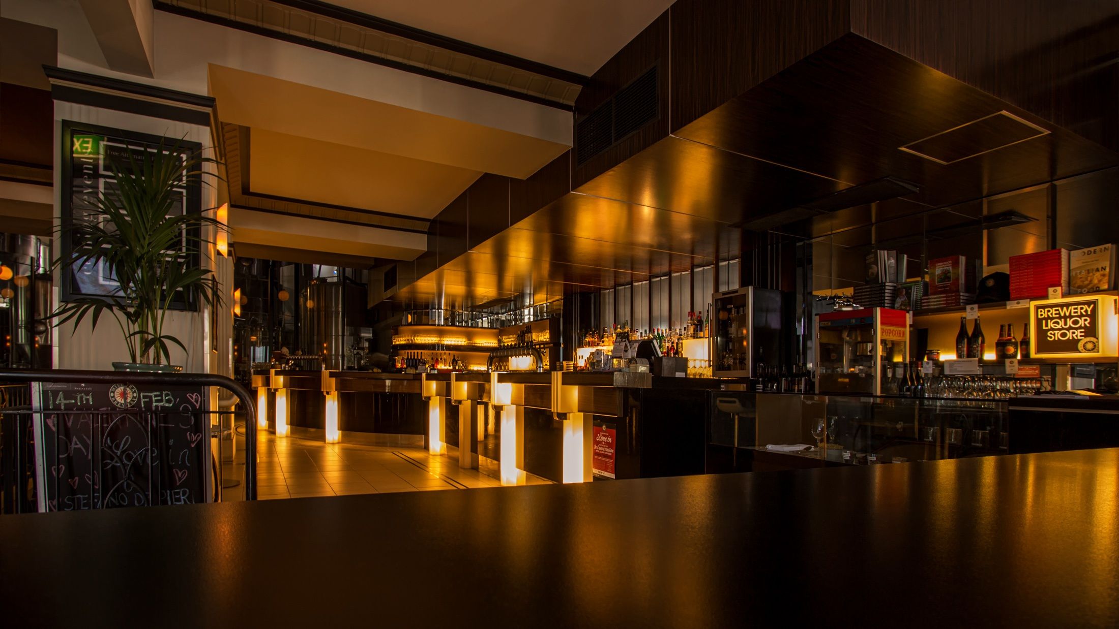 Luxury restaurant night interior