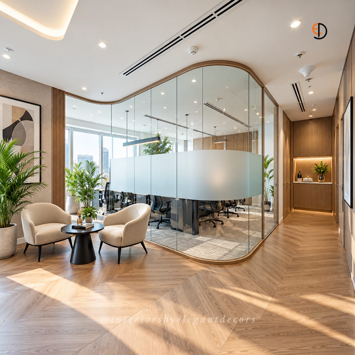 Office lounge glass cabin Elegant Decors