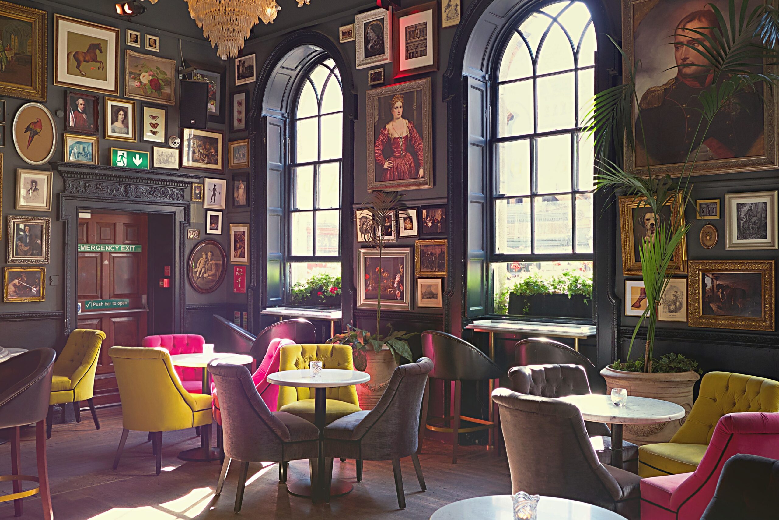 Restaurant dining room evening