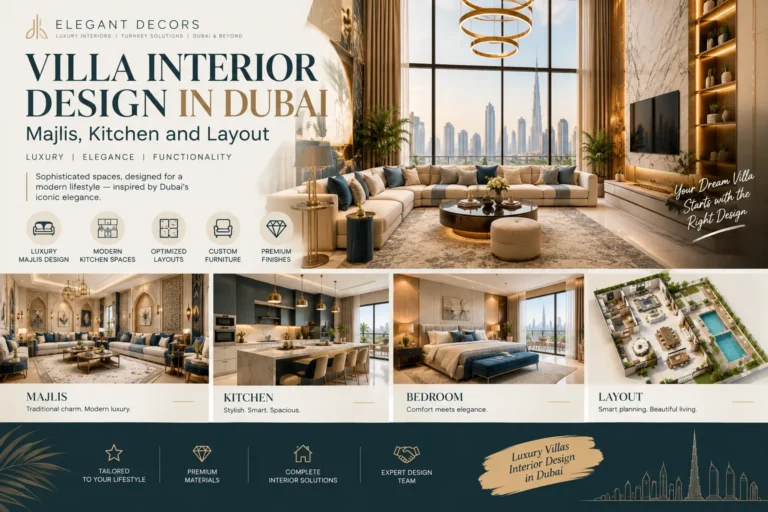Villa Interior Design in Dubai | Majlis, Kitchen and Layout